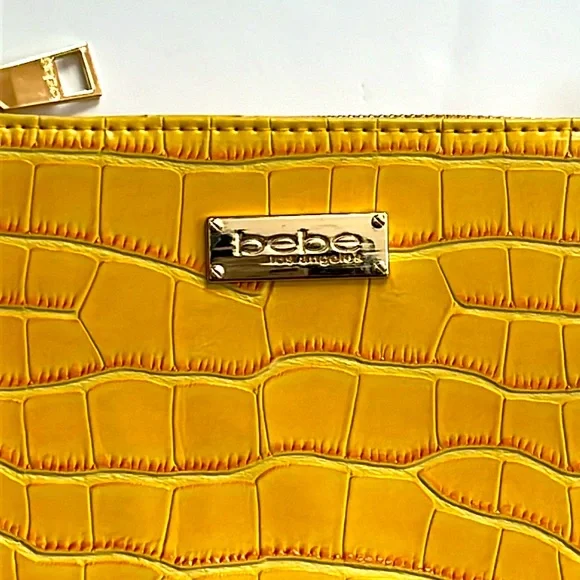 Bebe women’s small yellow faux croc  shoulder bag - Picture 3 of 12